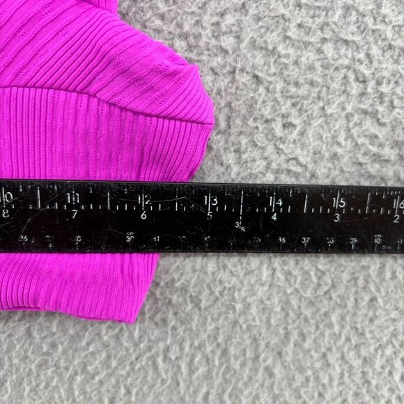 L*Space Pointelle Rib Lee Lee Bikini Top Bright Fuchsia Size Medium - Picture 5 of 11